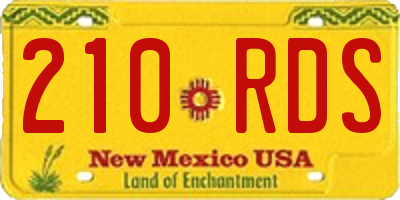 NM license plate 210RDS