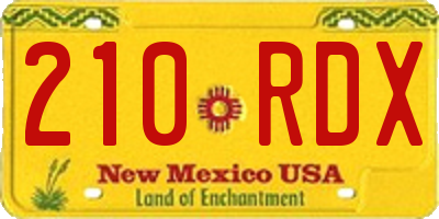 NM license plate 210RDX