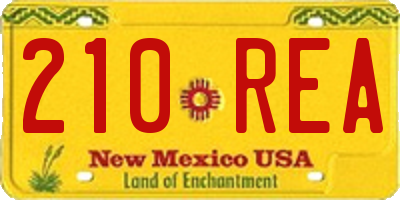 NM license plate 210REA