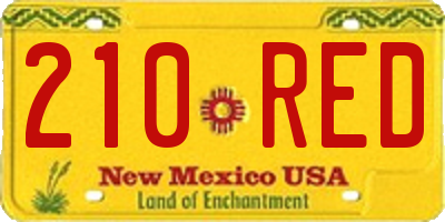 NM license plate 210RED