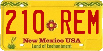 NM license plate 210REM