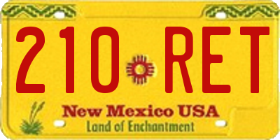 NM license plate 210RET
