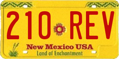 NM license plate 210REV
