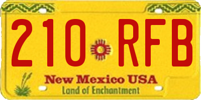 NM license plate 210RFB