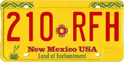 NM license plate 210RFH