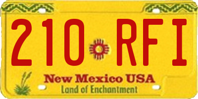 NM license plate 210RFI
