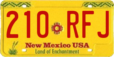 NM license plate 210RFJ