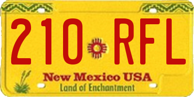 NM license plate 210RFL