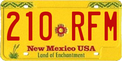 NM license plate 210RFM