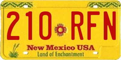 NM license plate 210RFN
