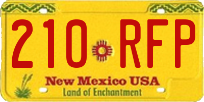 NM license plate 210RFP