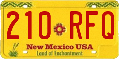 NM license plate 210RFQ