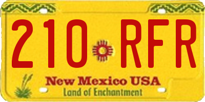 NM license plate 210RFR