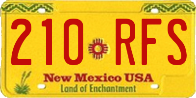 NM license plate 210RFS