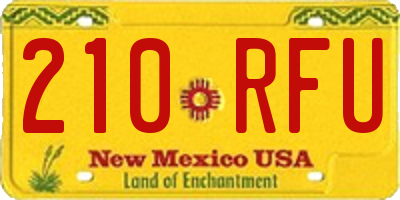 NM license plate 210RFU