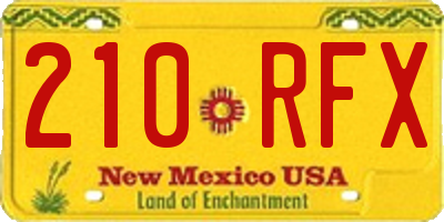 NM license plate 210RFX