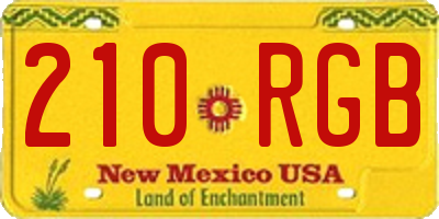NM license plate 210RGB