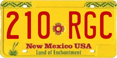 NM license plate 210RGC