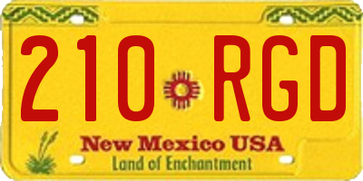 NM license plate 210RGD