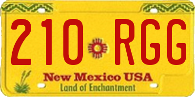 NM license plate 210RGG