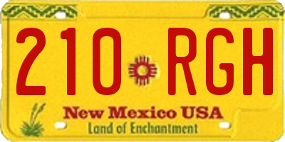 NM license plate 210RGH