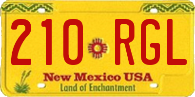 NM license plate 210RGL