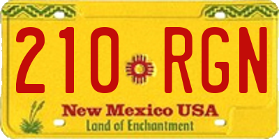 NM license plate 210RGN