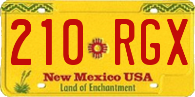 NM license plate 210RGX