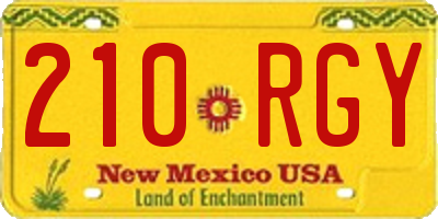 NM license plate 210RGY