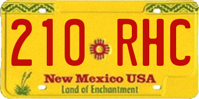 NM license plate 210RHC