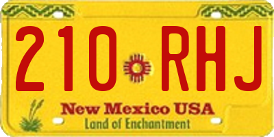 NM license plate 210RHJ