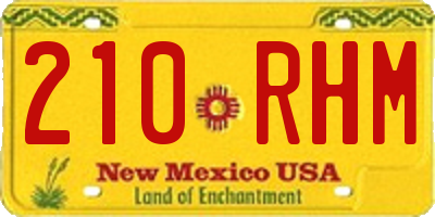 NM license plate 210RHM