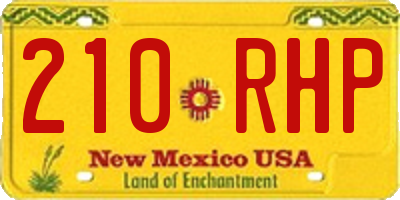 NM license plate 210RHP