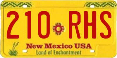 NM license plate 210RHS