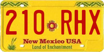 NM license plate 210RHX