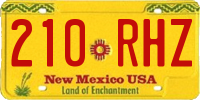 NM license plate 210RHZ