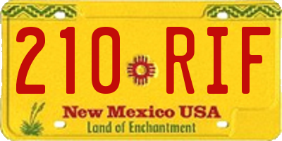 NM license plate 210RIF