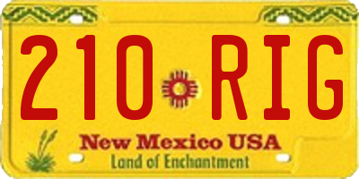 NM license plate 210RIG
