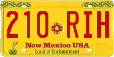 NM license plate 210RIH