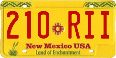 NM license plate 210RII