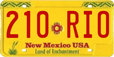 NM license plate 210RIO