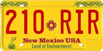 NM license plate 210RIR
