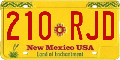 NM license plate 210RJD