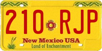 NM license plate 210RJP