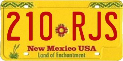NM license plate 210RJS