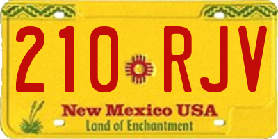 NM license plate 210RJV