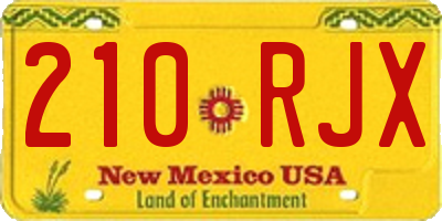 NM license plate 210RJX