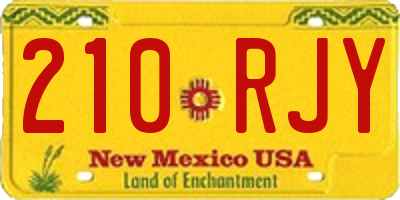 NM license plate 210RJY
