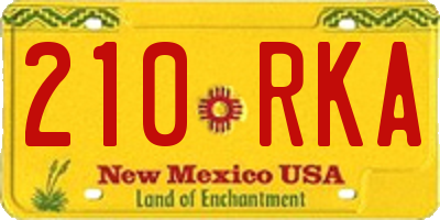 NM license plate 210RKA