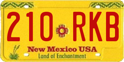 NM license plate 210RKB